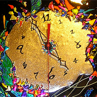 Fused Glass Abstract Clock