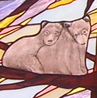Stained Glass Handpainted Bears in Tahoe Donner